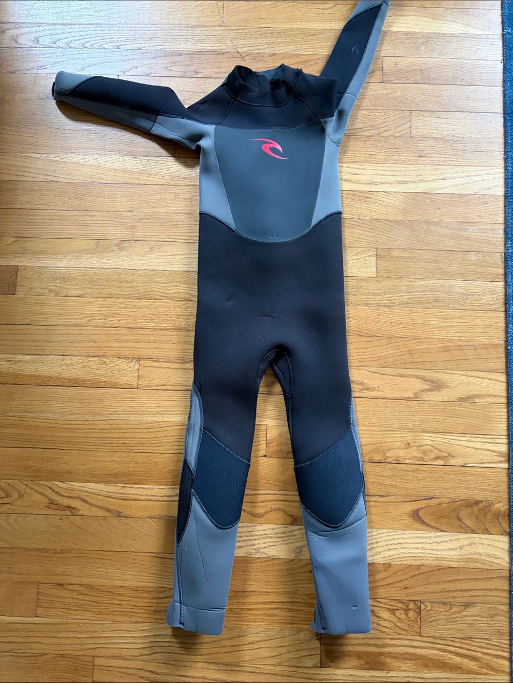 Rip Curl Kids Black and Gray Wetsuit One-Piece with Pink Logo